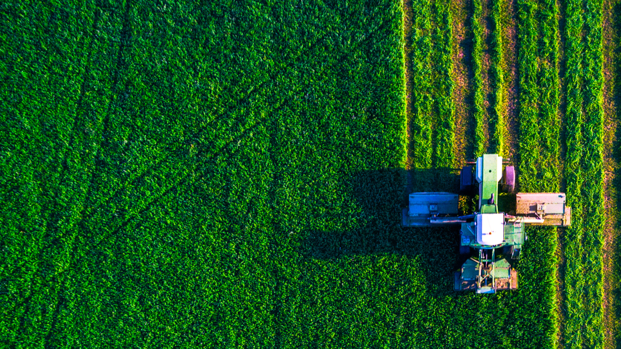 Aerial view of tractor